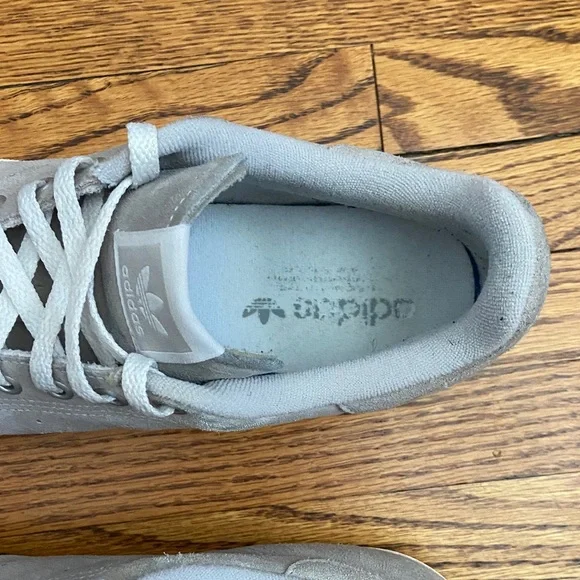 Adidas Men’s Size 12 Stan Smith Light Gray Suede Casual Sneakers - Picture 6 of 11